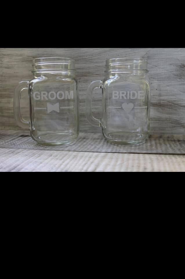Bride And Groom Mason Jar