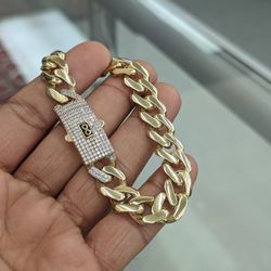10kt Real Gold Monaco Bracelet for Men 