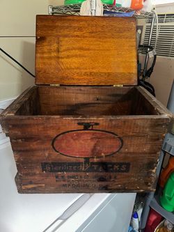 Antique W.W. Cross & Co. Wooden Crate with Lid
