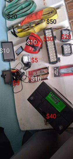 Auto accessories and hardware all for sale.