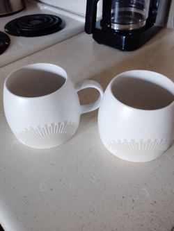 Pair of Cream Colored Coffee Mugs
