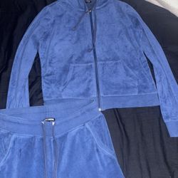 Velvet Blue Two Piece Jogger Set