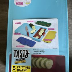 Tasty Five Piece Cutting Board Set New In Package