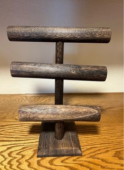 Wooden Bracelet Holder Stand, 3-Tier Rotating Jewelry