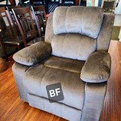 Manual Rocker Recliner Brown Padded Suede, New Especial Price