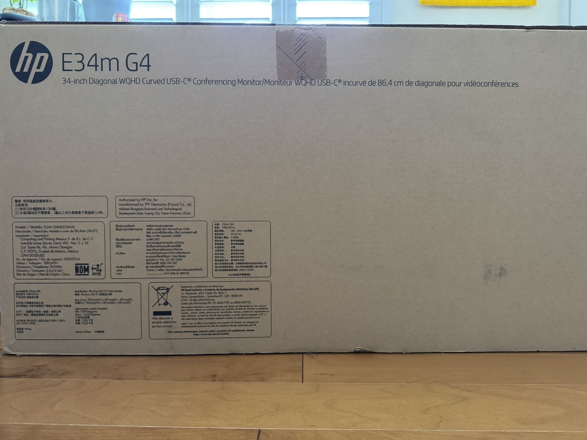 HP 34” Curved Monitor