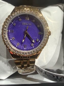 Invicta Gold-Tone Watch woman’s with Purple Dial
