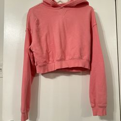 H&M Cropped Pink Hooded Sweater