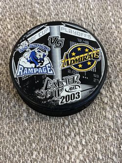 VINTAGE AHL 2003 NORFOLK ADMIRALS CALDER CUP INGLASCO OFFICIAL HOCKEY GAME PUCK