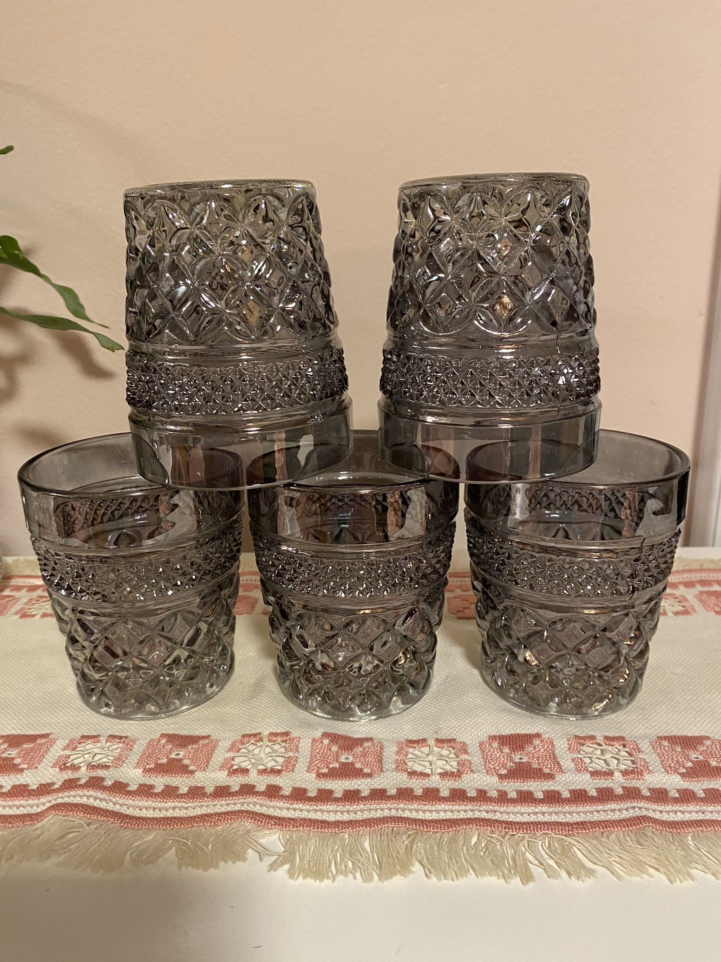 Vintage Anchor Hocking Smoke Glasses