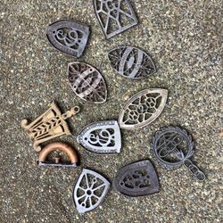 10 Antique Cast Iron Trivets