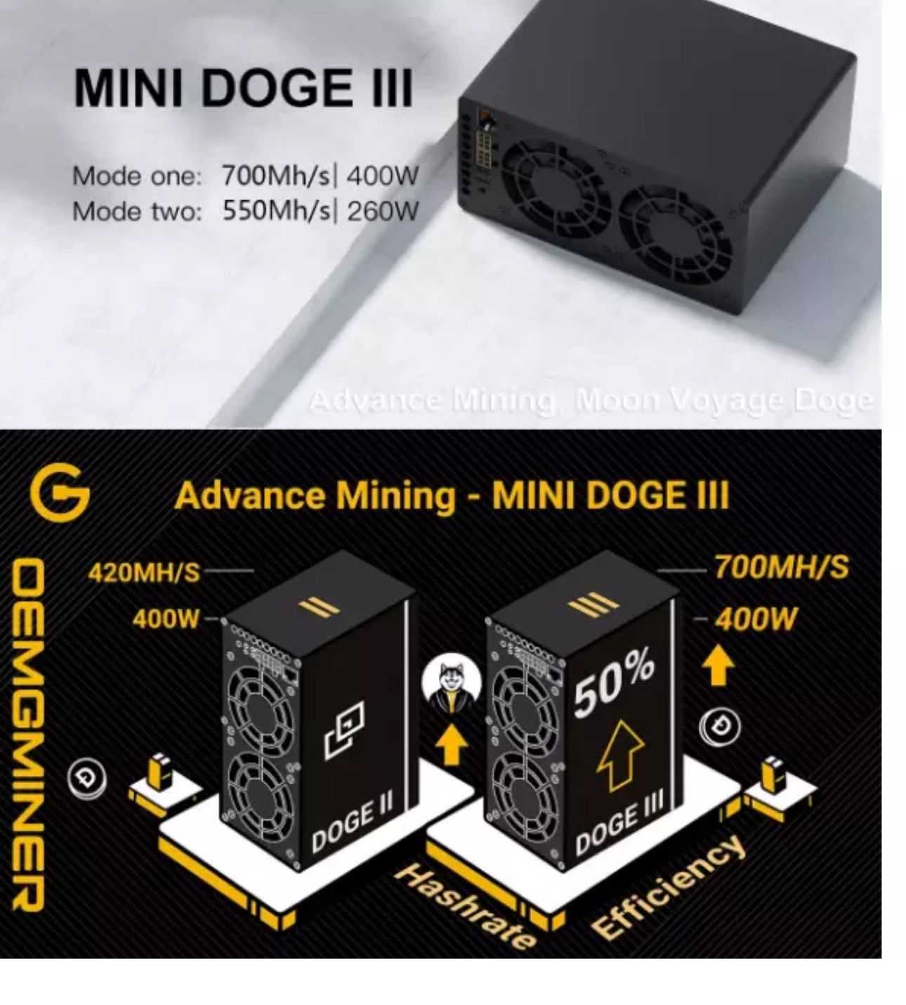 Crypto Mining Machines Doge Mini III 700M Dogecoin + ICE RIVER KASPA KS0  Miner