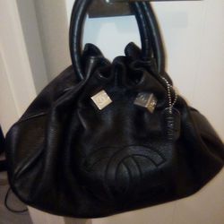 Chanel Black Vintage Stitched Dice Bag