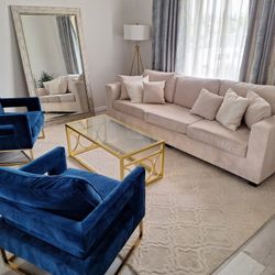 ✨ Luxury Velvet Living Room Set – Modern Glam Style ✨