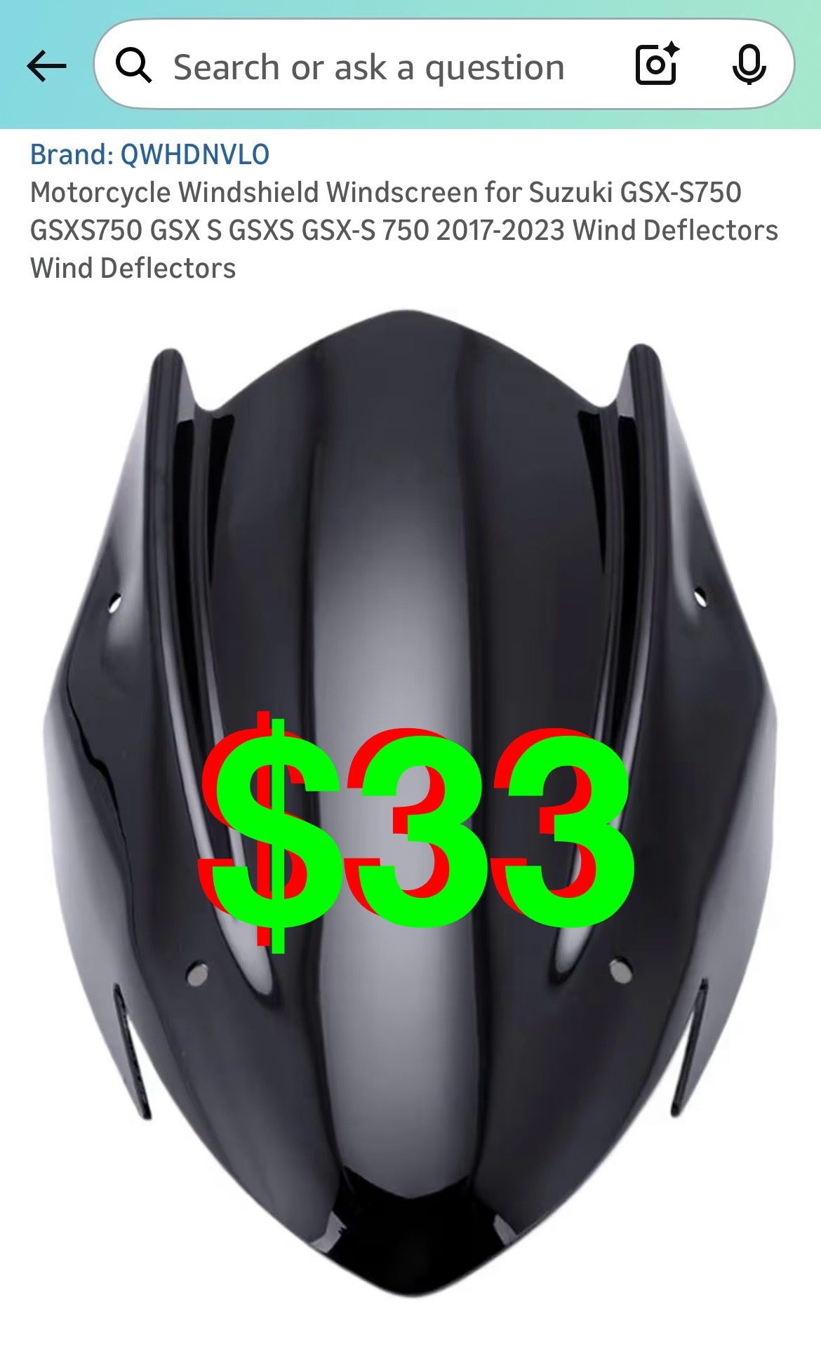 Motorcycle Windshield Windscreen for Suzuki GSX-S750 GSXS750 GSX S GSXS GSX-S (contact info removed)-2023 Wind Deflectors Wind Deflectors