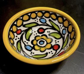 Serrv Fair Trade West Bank Al Salam Glass & Pottery Hand Made 3.5”x1.5” Hebron