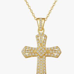  Gold Cross Necklaces for Women 14k Gold Plated Cross Necklace for Women Gold Necklace for Women Gold Rhinestone cross necklace fo