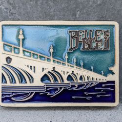 Pewabic Belle Isle Bridge Ceramic Tile 2015 Glazed & Fired - MINT Condition