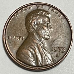 1973 D Penny Errors Struck Off Center, Letter L On Rim