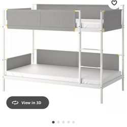 IKEA VITVAL Bunk bed frame, white/light gray, Twin