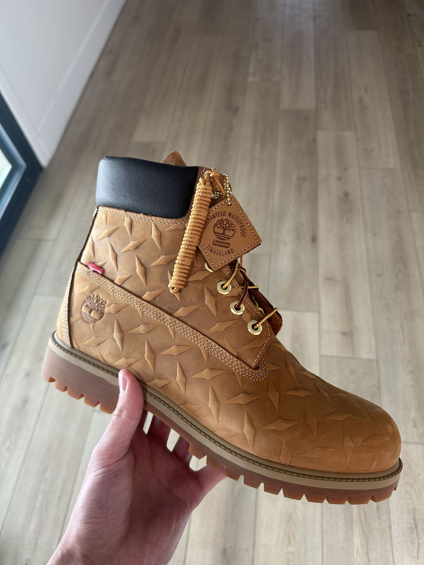 Supreme X Timberland Diamond Plate Wheat Boots