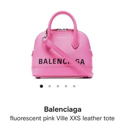 Balenciaga - fluorescent Pink Ville XXS Leather Tote