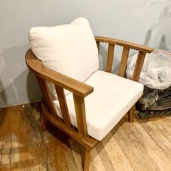 NEW Teak Wood Patio Chair With Cushions