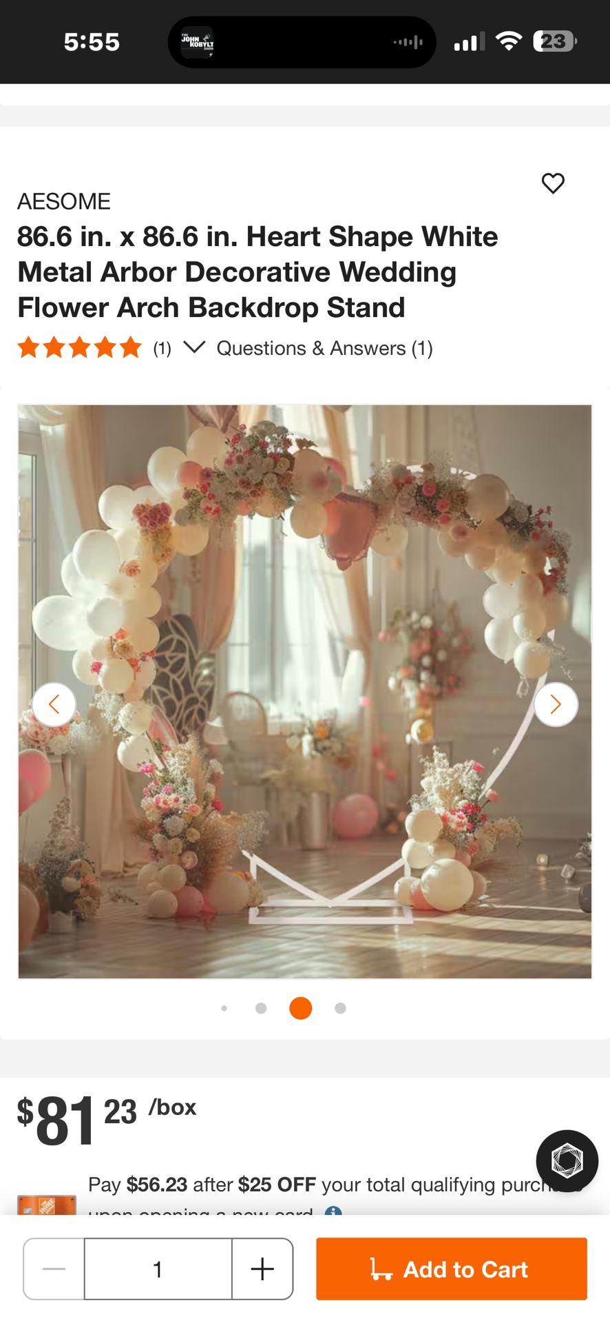 7 foot decorative heart shaped arch for weddings and events