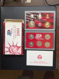 2001 US Mint Proof Set 10 Coins in Original OHP