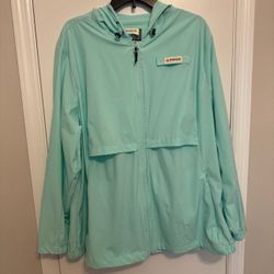 Magellan Fish Gear Women's 2X Jacket Windbreaker Mint Green Zip Up W/ Hood.