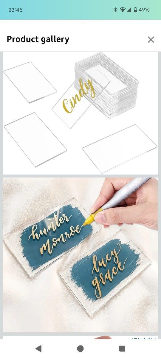 Clear Acrylic Place Cards