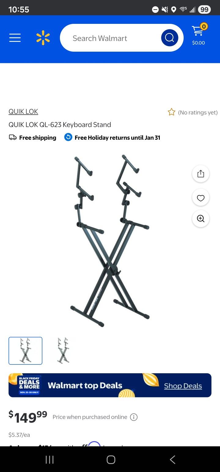 Quiklok 3 Tier Keyboard Stand Used