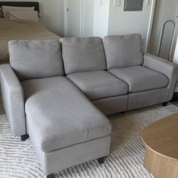 Light Gray Sectional Couch With Chaise