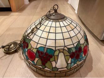 Tiffany style stained glass hanging chandelier