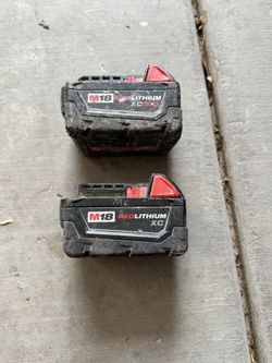 2 Milwaukee M18 Batteries