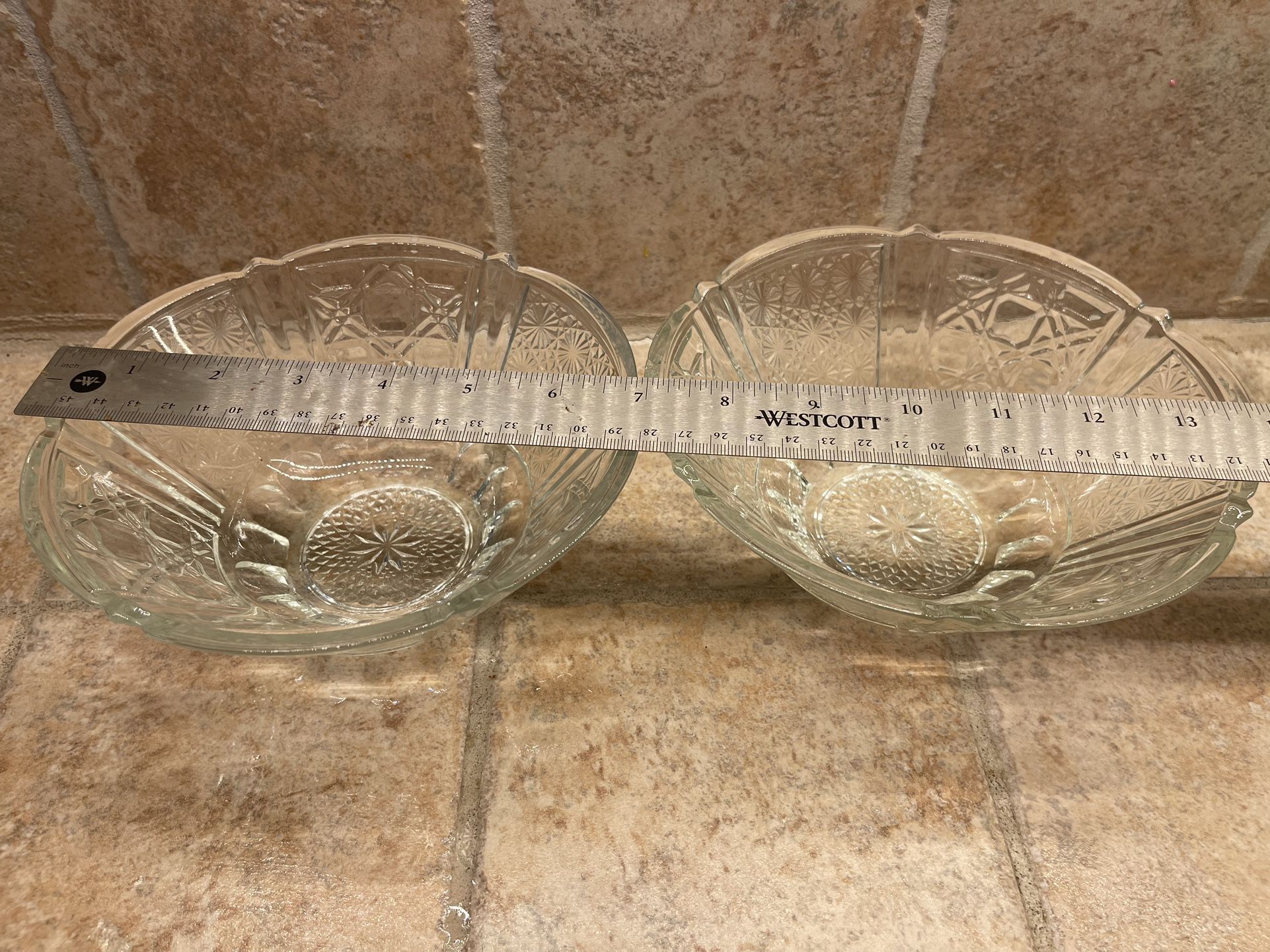 Antique Indonesian Clear  Glass Bowls