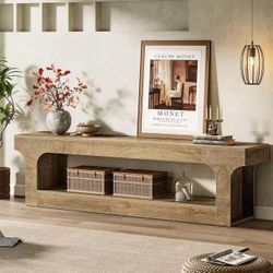 MM0022 63-Inch TV Stand for 75-Inch TVs, Farmhouse TV Console with 2-Tier Open Storage Shelves, Entertainment Center Television Stand for Living Room 