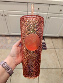 Starbucks 2021 Winter Holiday Rose Gold Jeweled Tumbler 24oz