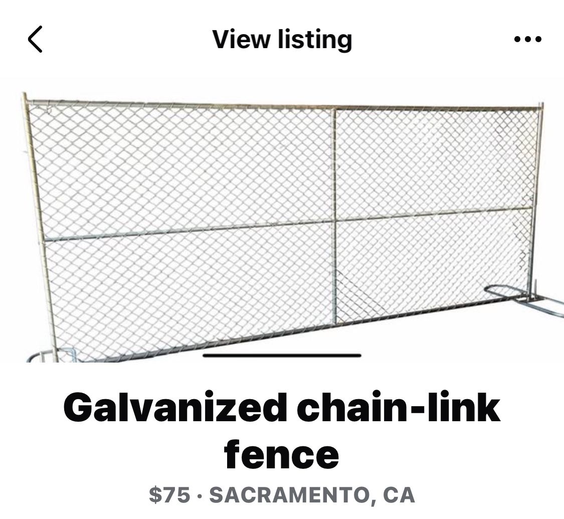 Galvanized Chain linked Fence Panels 6 X 12