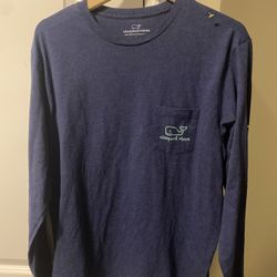 Vineyard Vines Large Long Sleeve Shirt Blue Fast Shipping Green Adult Size L 