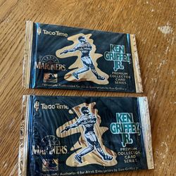 Rare 1994 Taco Time Ken Griffey Jr Baseball card UNOPENED Seattle Mariners 2 Pack Lot