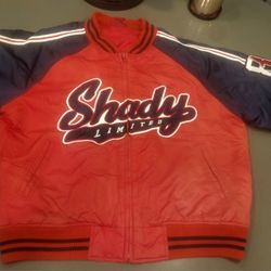 Vintage Shady Limited 8 Mile Bomber Jacket L Full Zip Red 