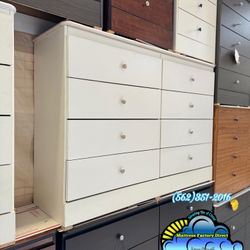 Eight Drawer White Chest With Rails Cajonera Comoda Nueva Bonita 