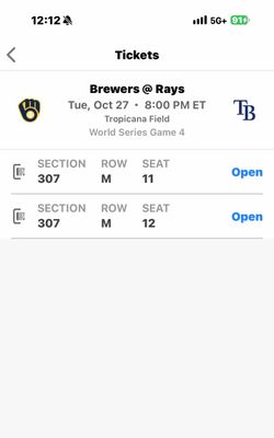 WORLD SERIES tickets.  GAME 4