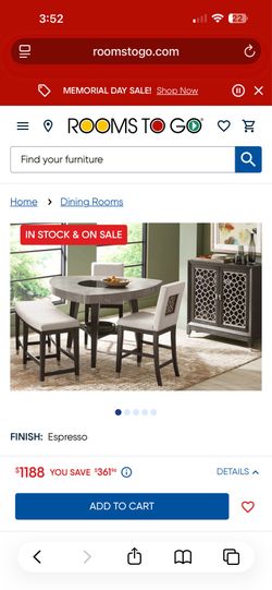 Rooms to go Dining Room Set