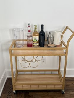 Bar Cart With Wheels And Wine Rack