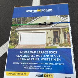 New Wayne Dalton Wind Load Garage Door 9' x 7' White Steel