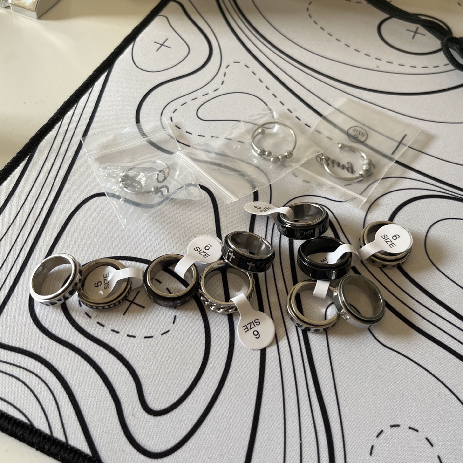 Size 6 Stainless Steel Rings