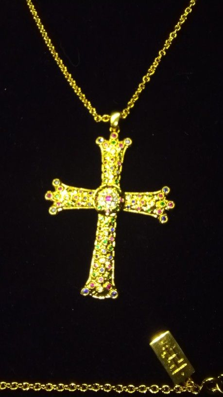 Elizabeth Taylor New Limited Edition Multicolored Vintage Gold Tone Cross 