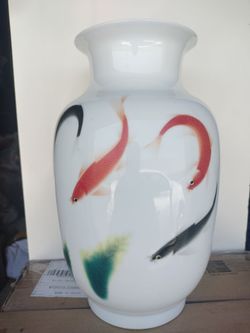 Koi Fish Oriental Vase